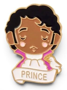 Prince Tribute Enamel Pin Purple Music Icon Brooch NEW